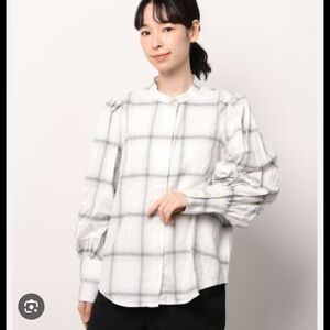 Banana Republic Gray Plaid Blouse